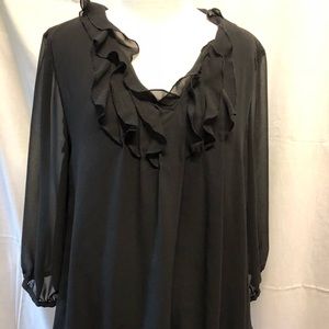 Ruffle bubble blouse glitter career dressy Medium